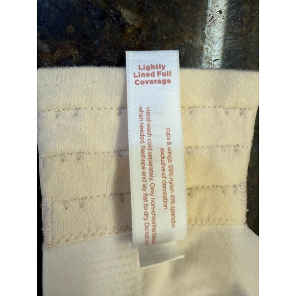 Cacique Lightly Lined Full Coverage Bra Natural 42H Like New - Picture 9 of 9